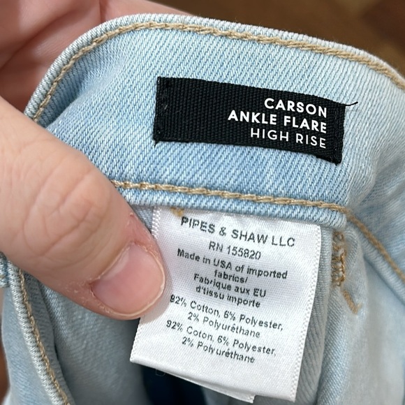 Veronica‎ Beard Womens Carson Ankle Flare Jeans 28 Light Wash High Rise Pocket - Picture 3 of 7